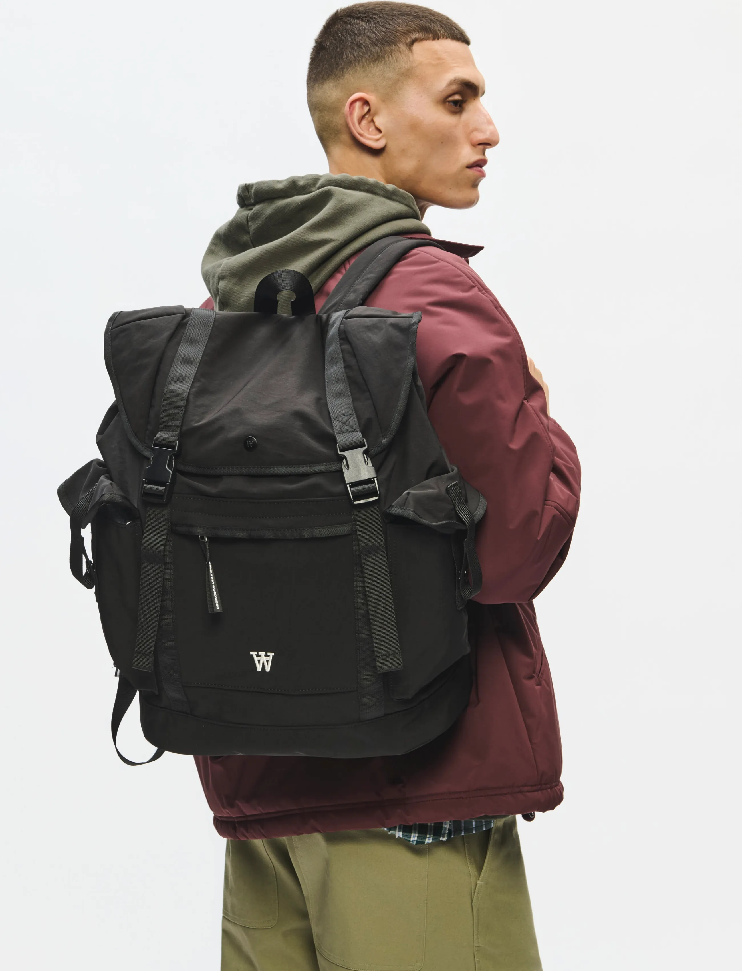WOOD WOOD Wwkarl Rucksack 25346, One Size, Black, Tasker > Rygsække, Herre