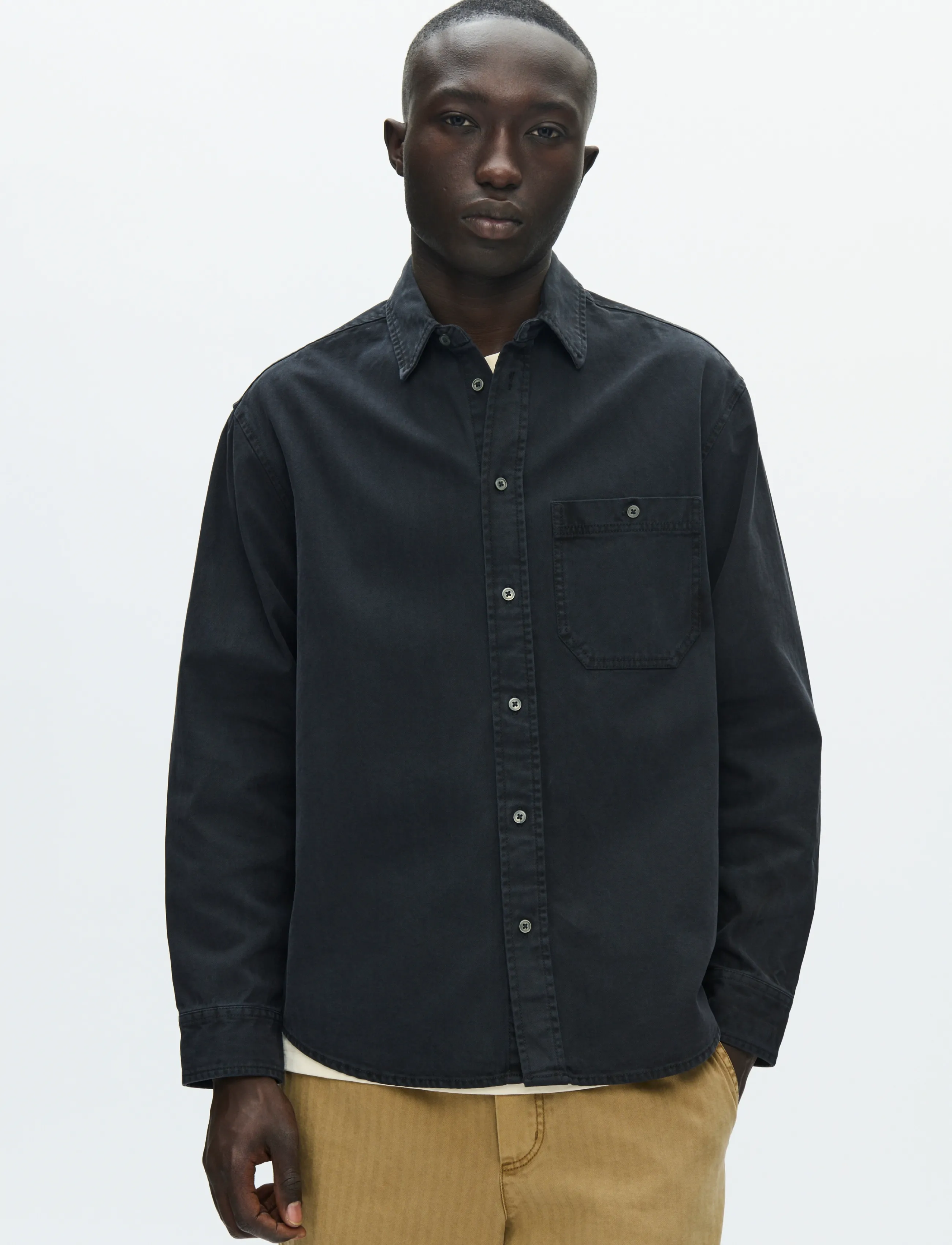WOOD WOOD Wwcooper Shirt 25189, S, Black, Overdele > Overtrøjer, Herre