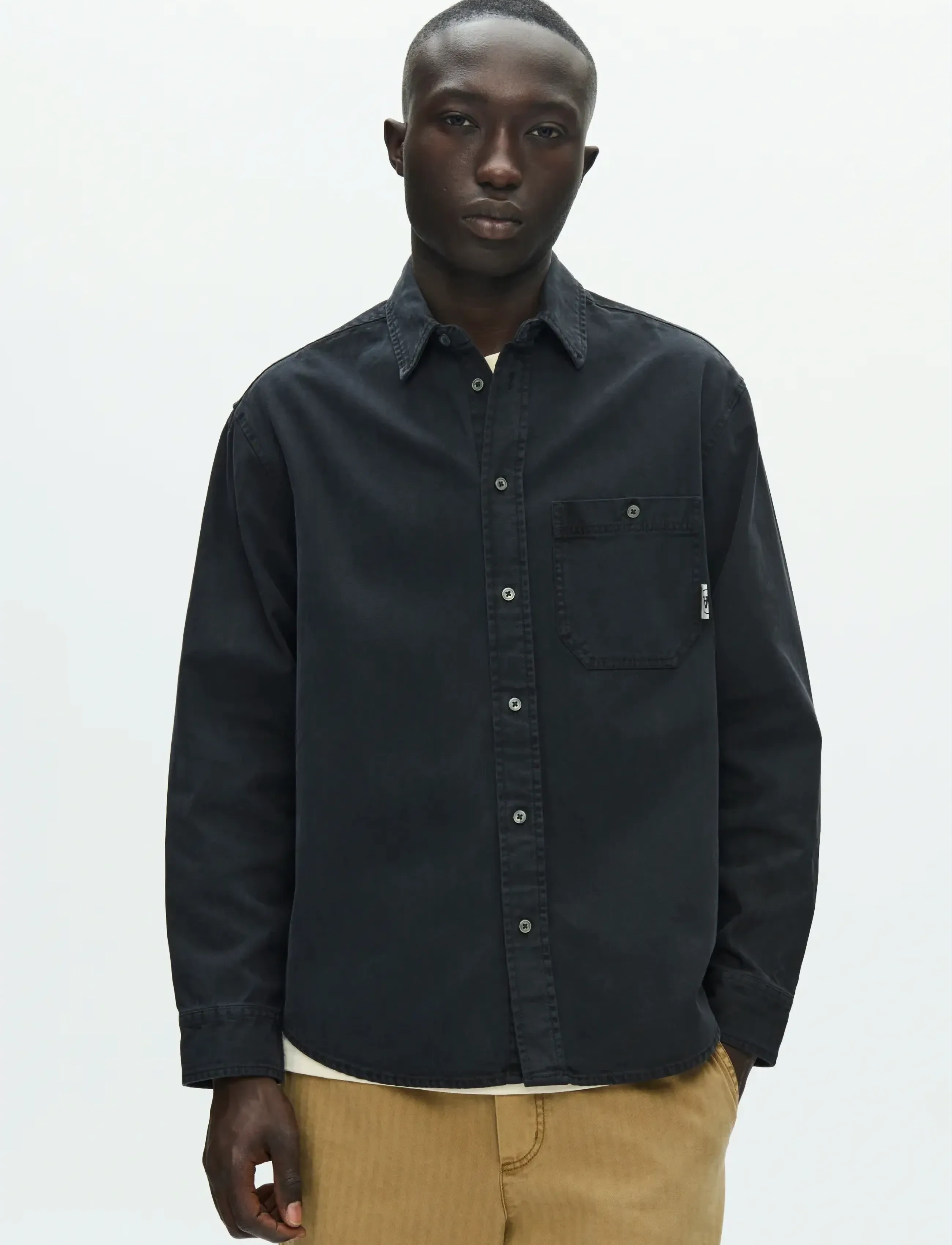 WOOD WOOD WWCooper shirt 25189 - Streetwear - BLACK / black