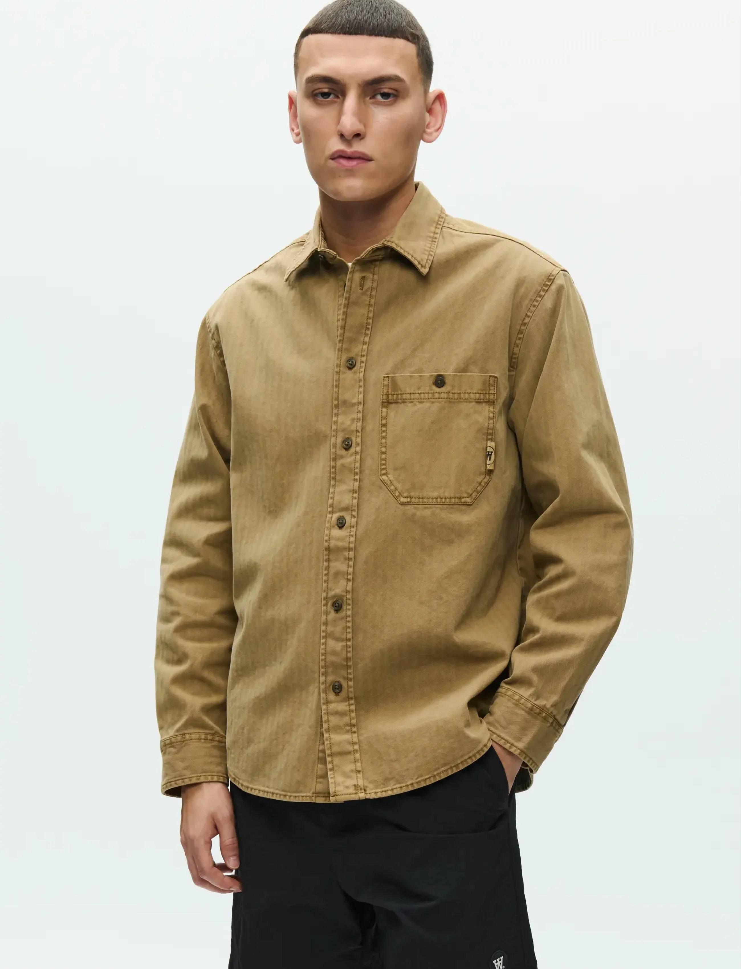 WOOD WOOD WWCooper shirt 25189 - Overshirts - ERMINE / beige
