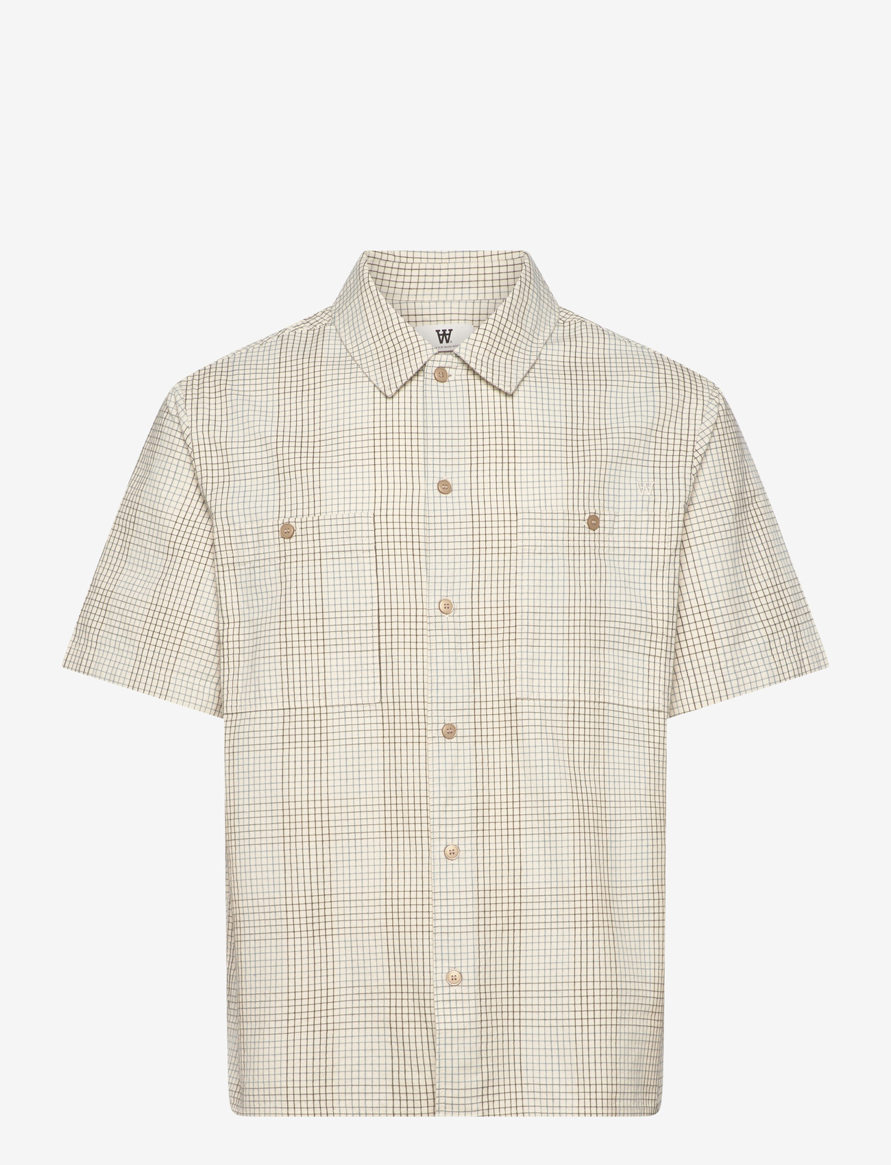WOOD WOOD - WWCooper SS shirt 25336 - rutiga skjortor - slate check - 0