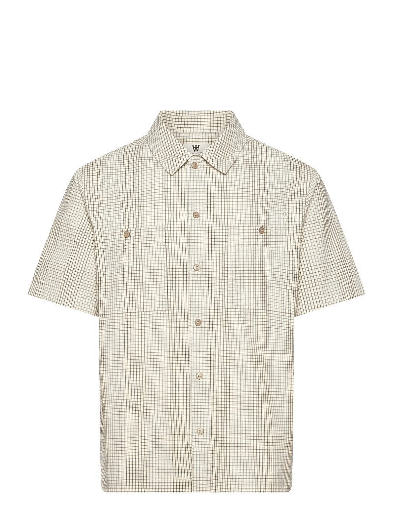 WOOD WOOD - WWCooper SS shirt 25336 - rutiga skjortor - slate check - 0