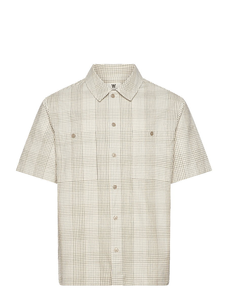 WOOD WOOD - WWCooper SS shirt 25336 - ternede skjorter - slate check - 0