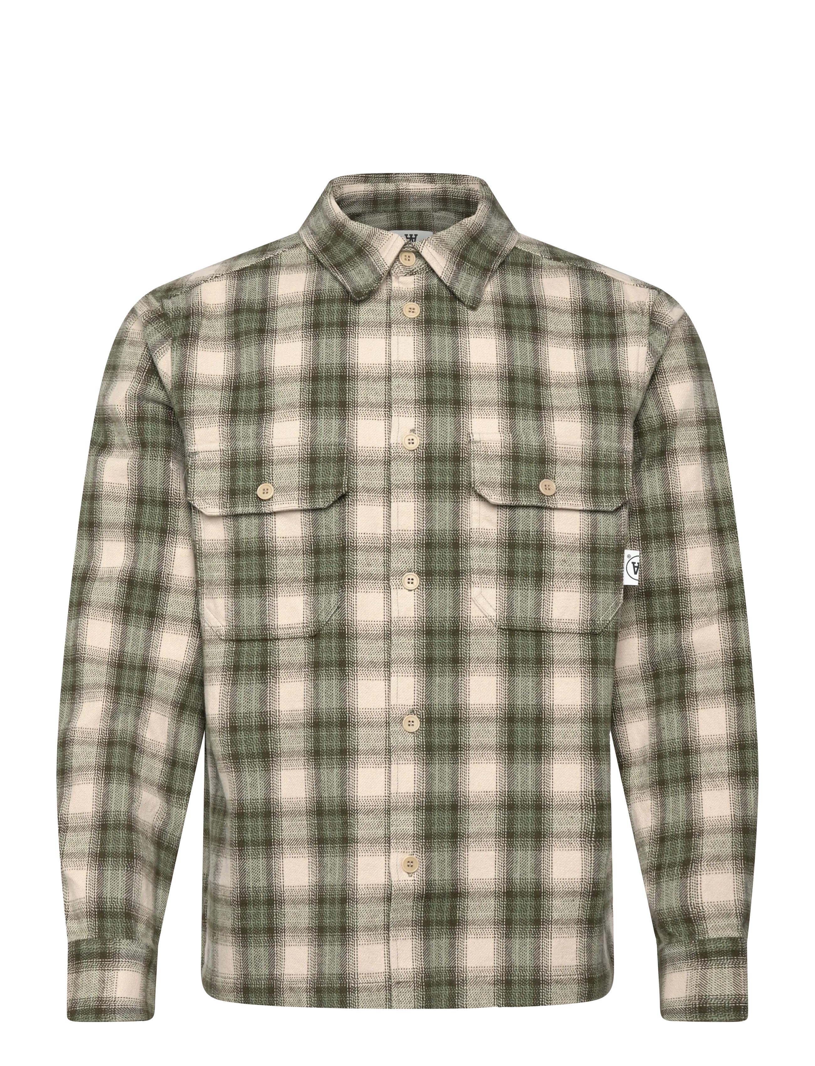 WOOD WOOD WWClay overshirt 25339 - Kauluspaidat - GRAPE LEAF CHECK / khaki/green