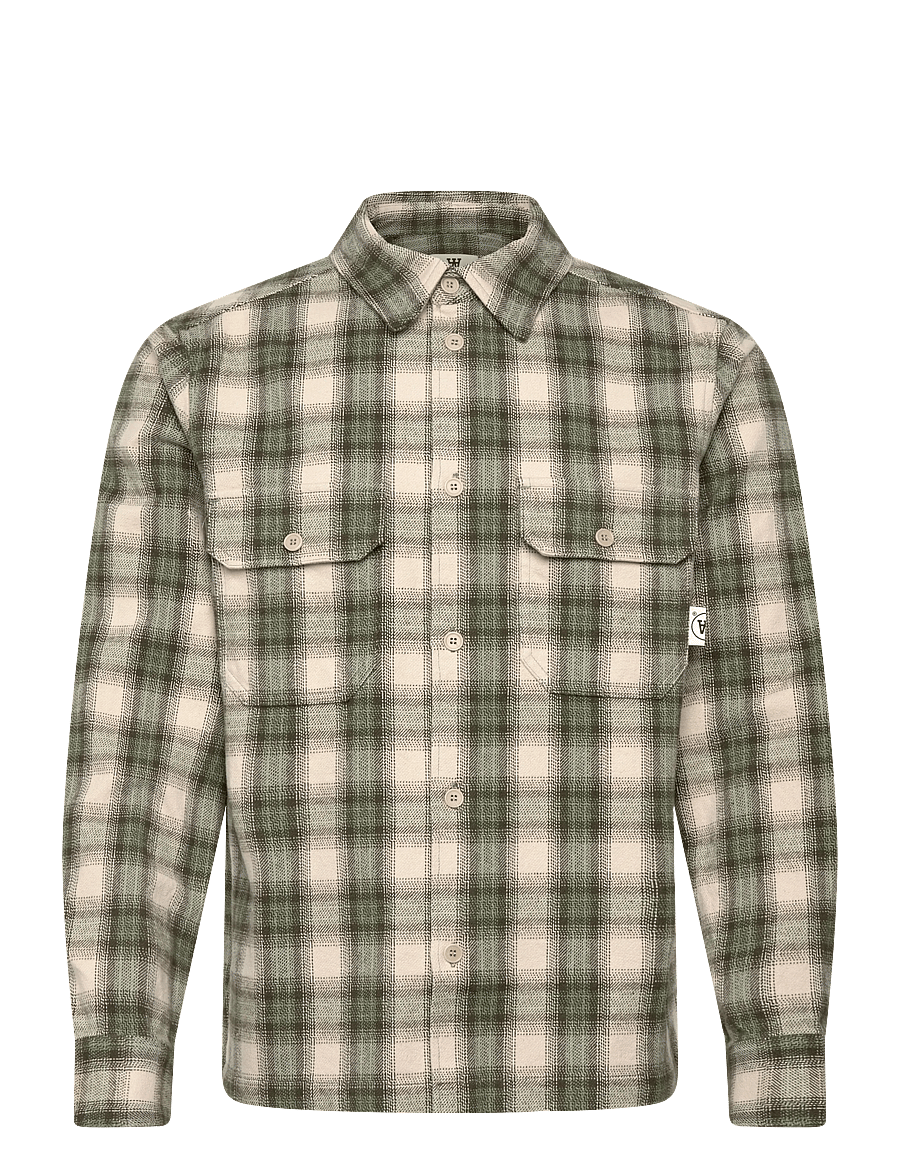 WOOD WOOD - WWClay overshirt 25339 - flannel shirts - grape leaf check - 1