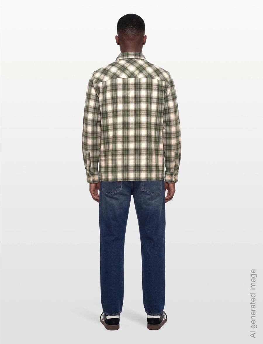 WOOD WOOD - WWClay overshirt 25339 - flannel shirts - grape leaf check - 4