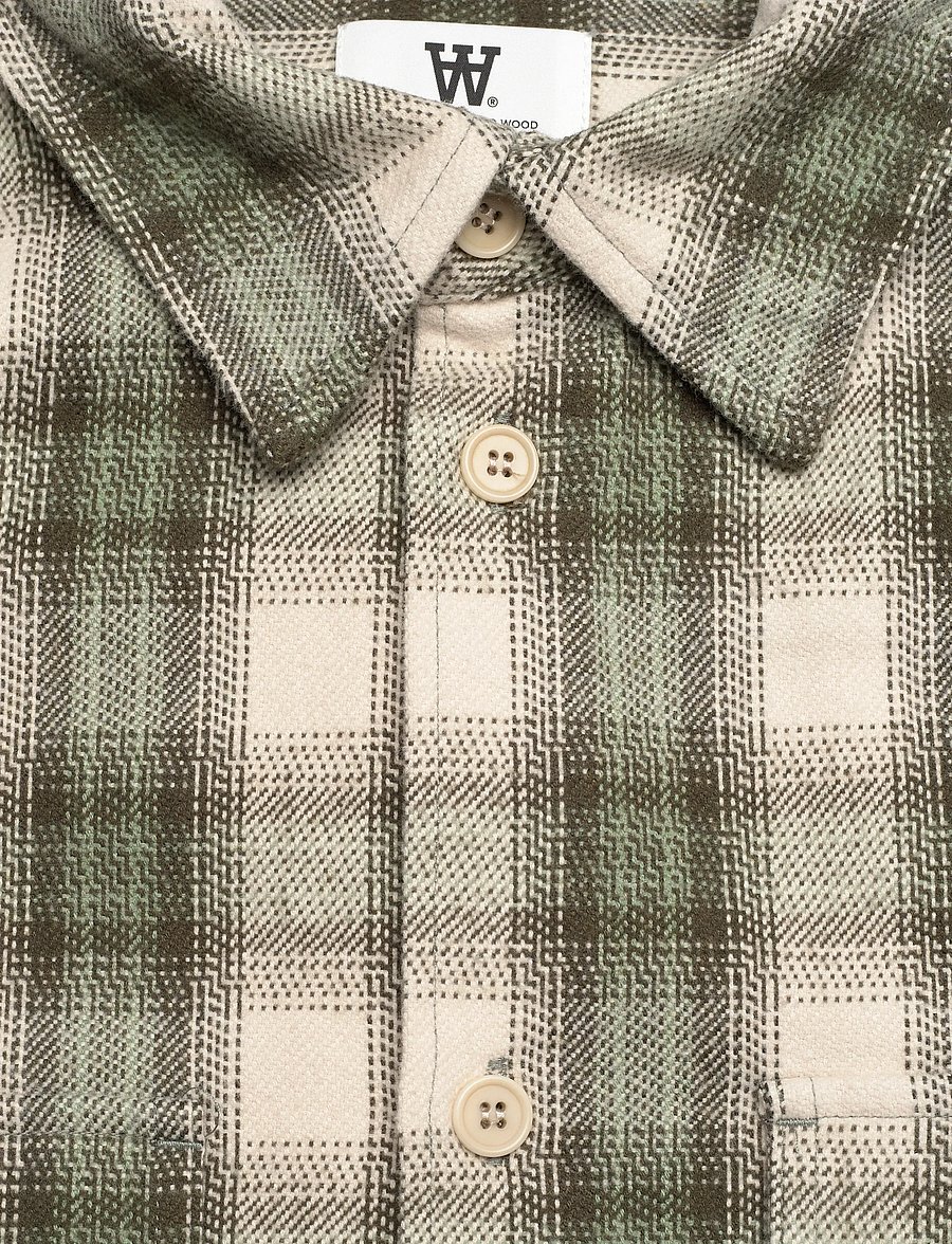WOOD WOOD - WWClay overshirt 25339 - flannel shirts - grape leaf check - 5