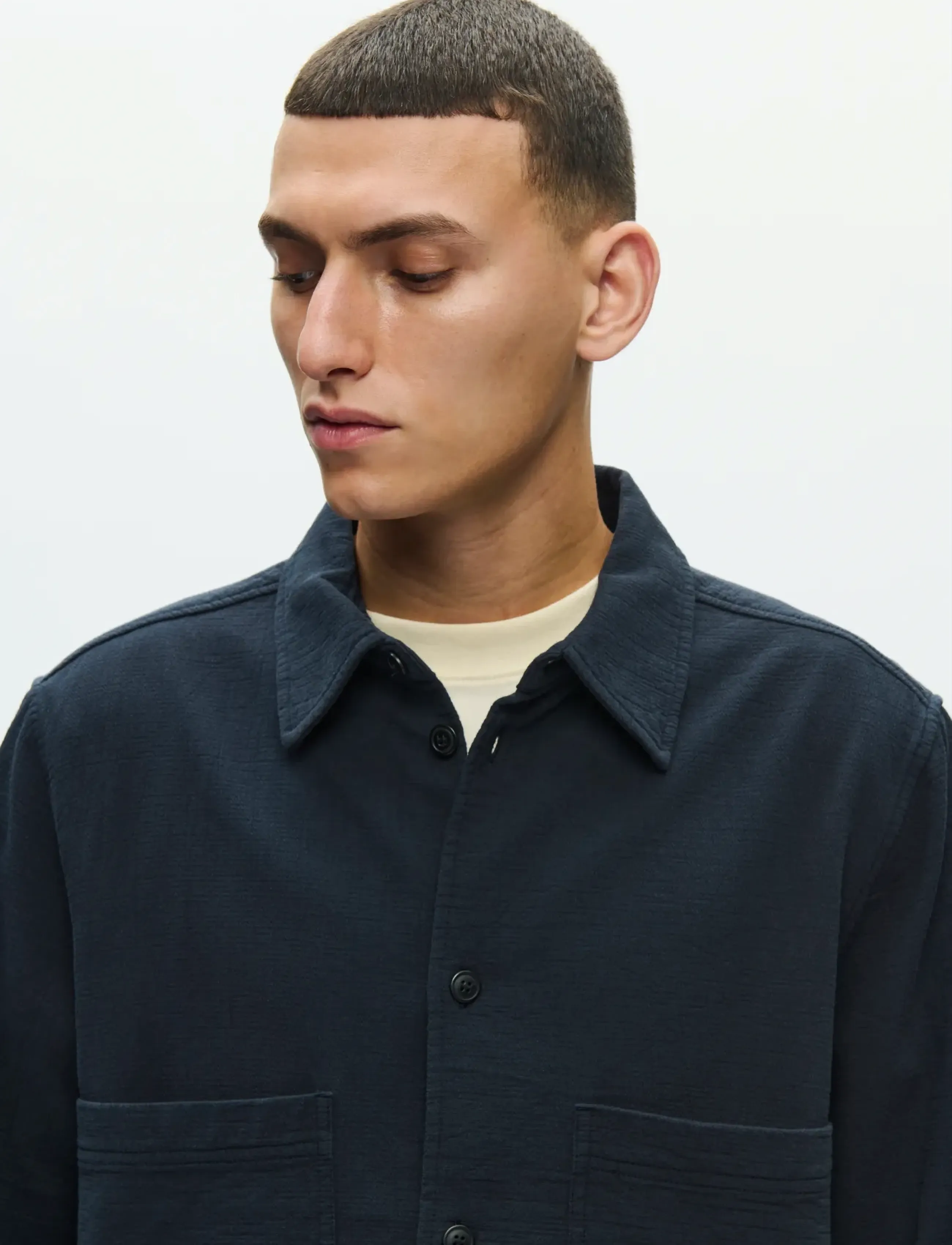 WOOD WOOD Wwclay X Overshirt 25340, Mænd, Overskjorte, Navy, Str: XS