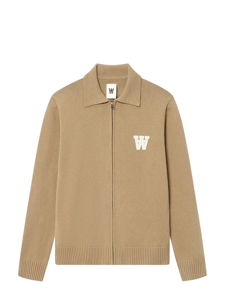 WOOD WOOD - WWTay zipper cardigan 25163 - full zip jumpers - ermine - 1