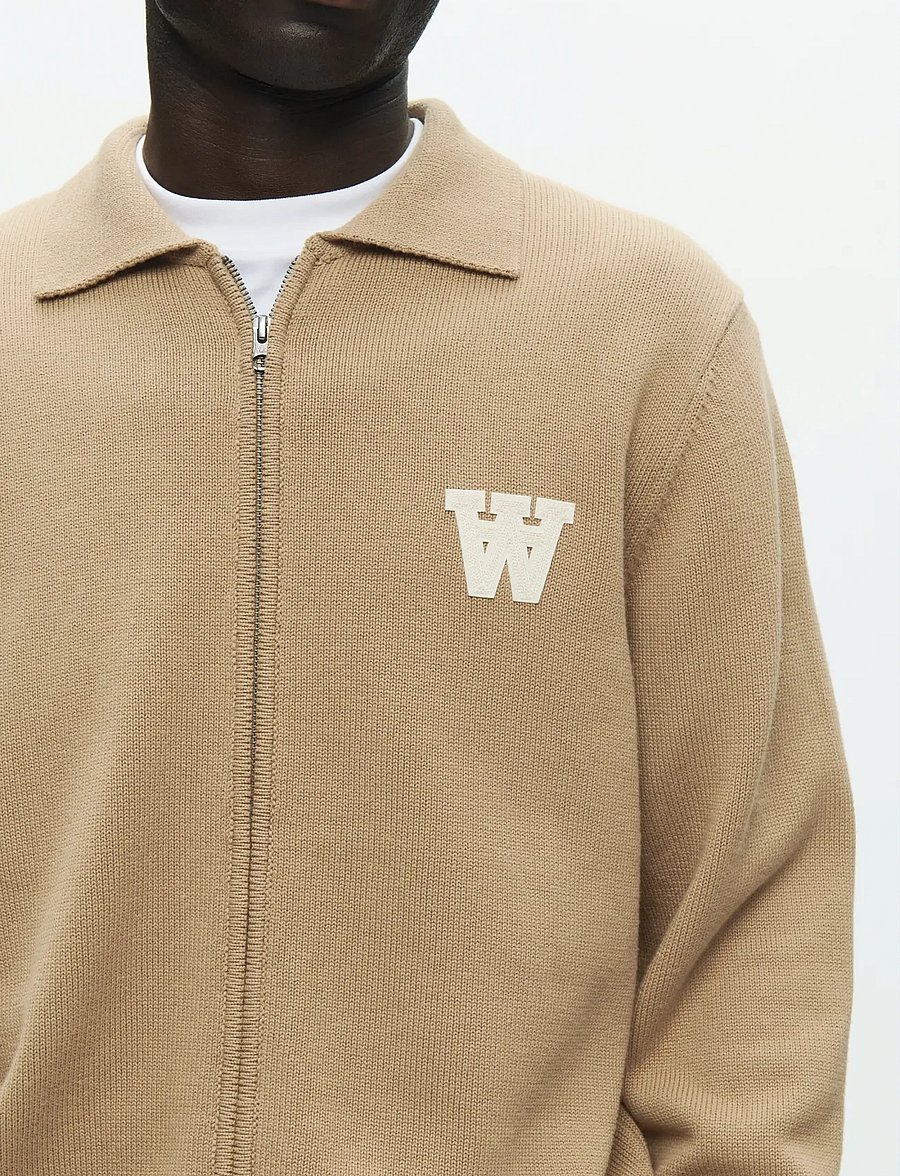 WOOD WOOD - WWTay zipper cardigan 25163 - full zip jumpers - ermine - 4