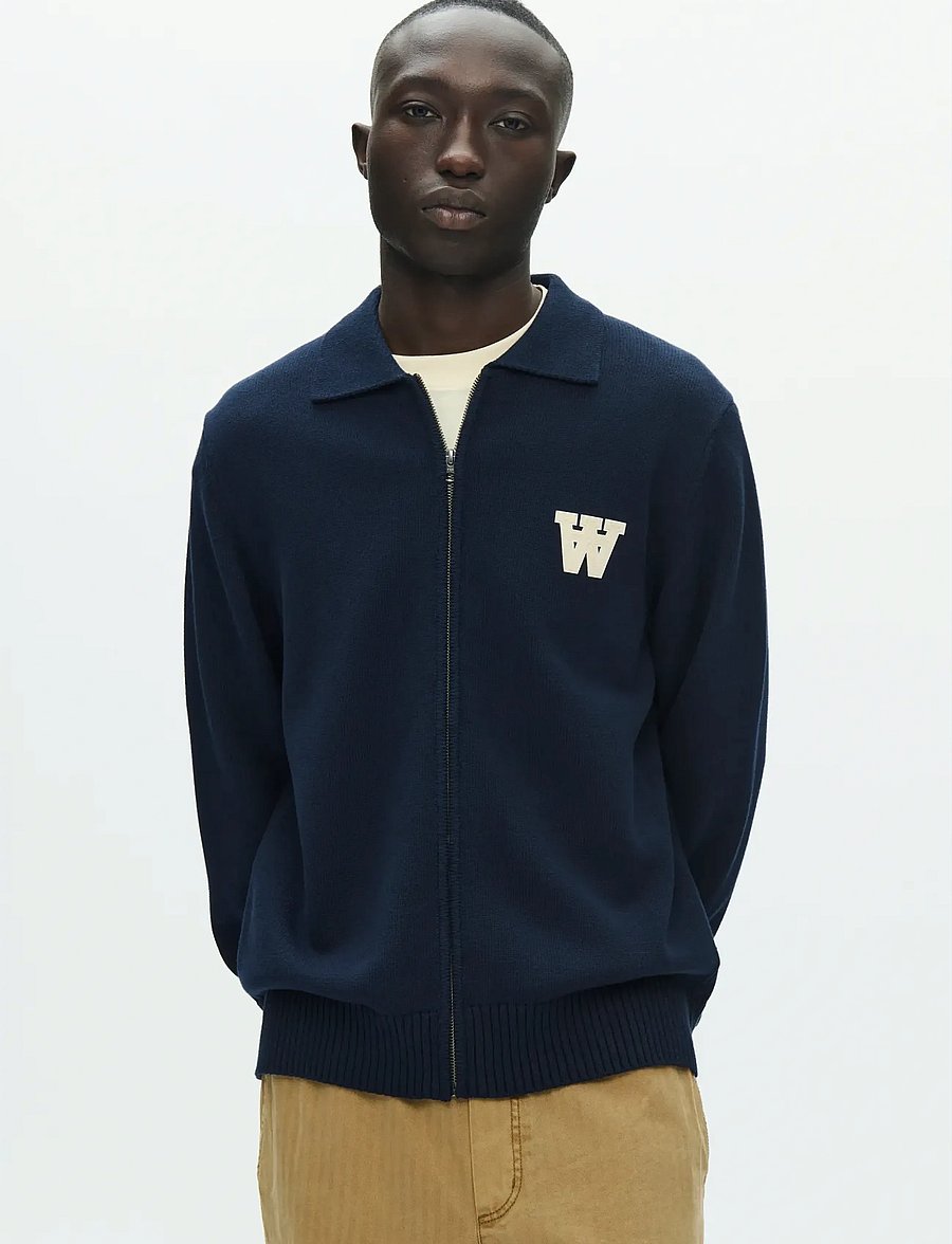 WOOD WOOD - WWTay zipper cardigan 25163 - full zip jumpers - salute - 0