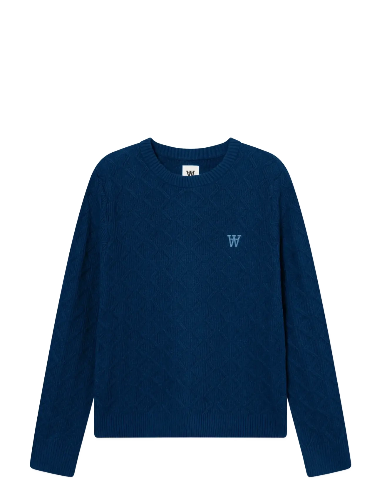 WOOD WOOD WWLamin crew neck 25373 - Stickat - NAVY PEONY / navy