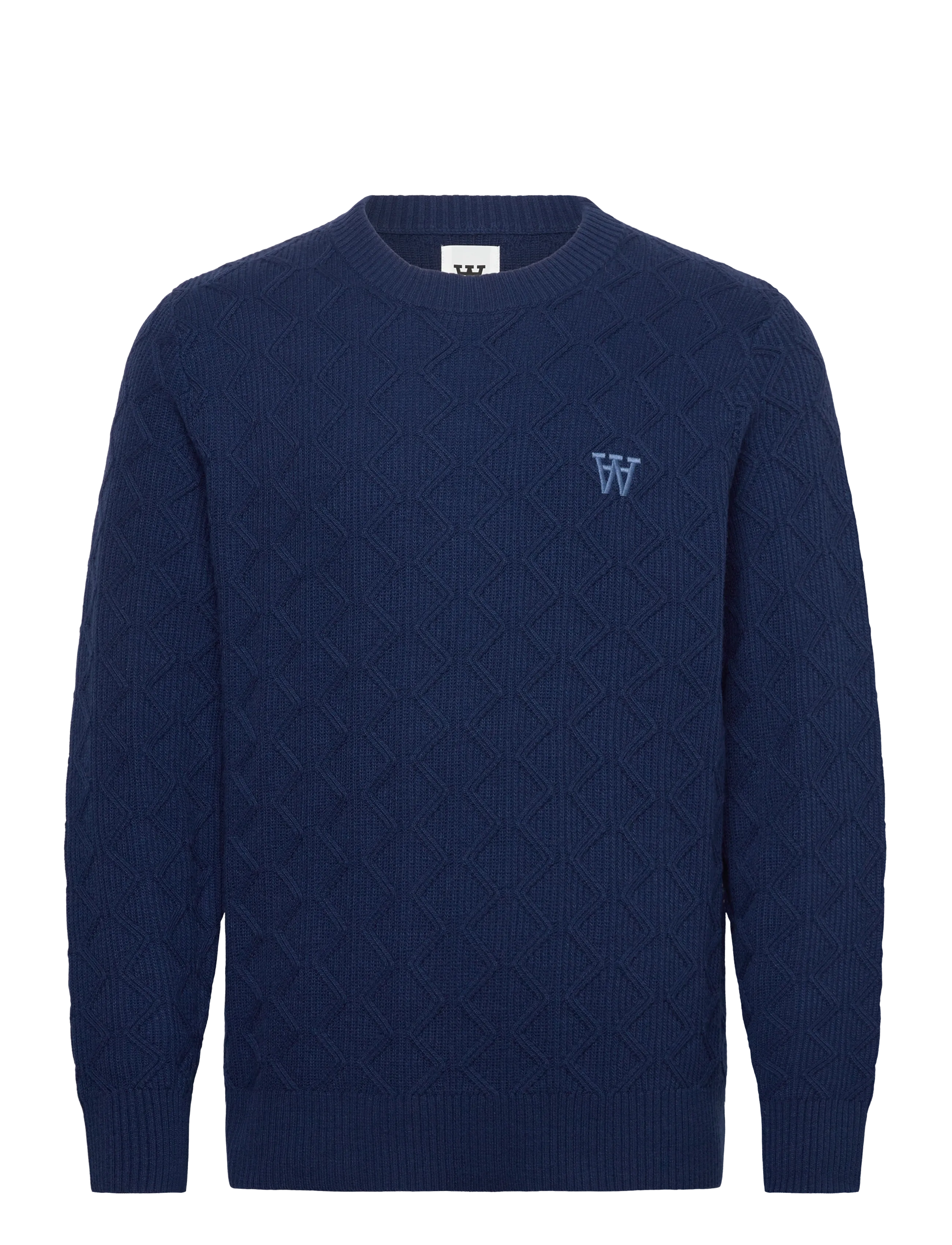 WOOD WOOD WWLamin crew neck 25373 - Basic-Strickmode - NAVY PEONY / navy