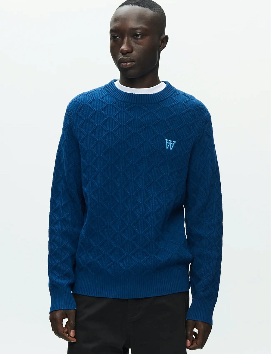 WOOD WOOD - WWLamin crew neck 25373 - round necks - navy peony - 0