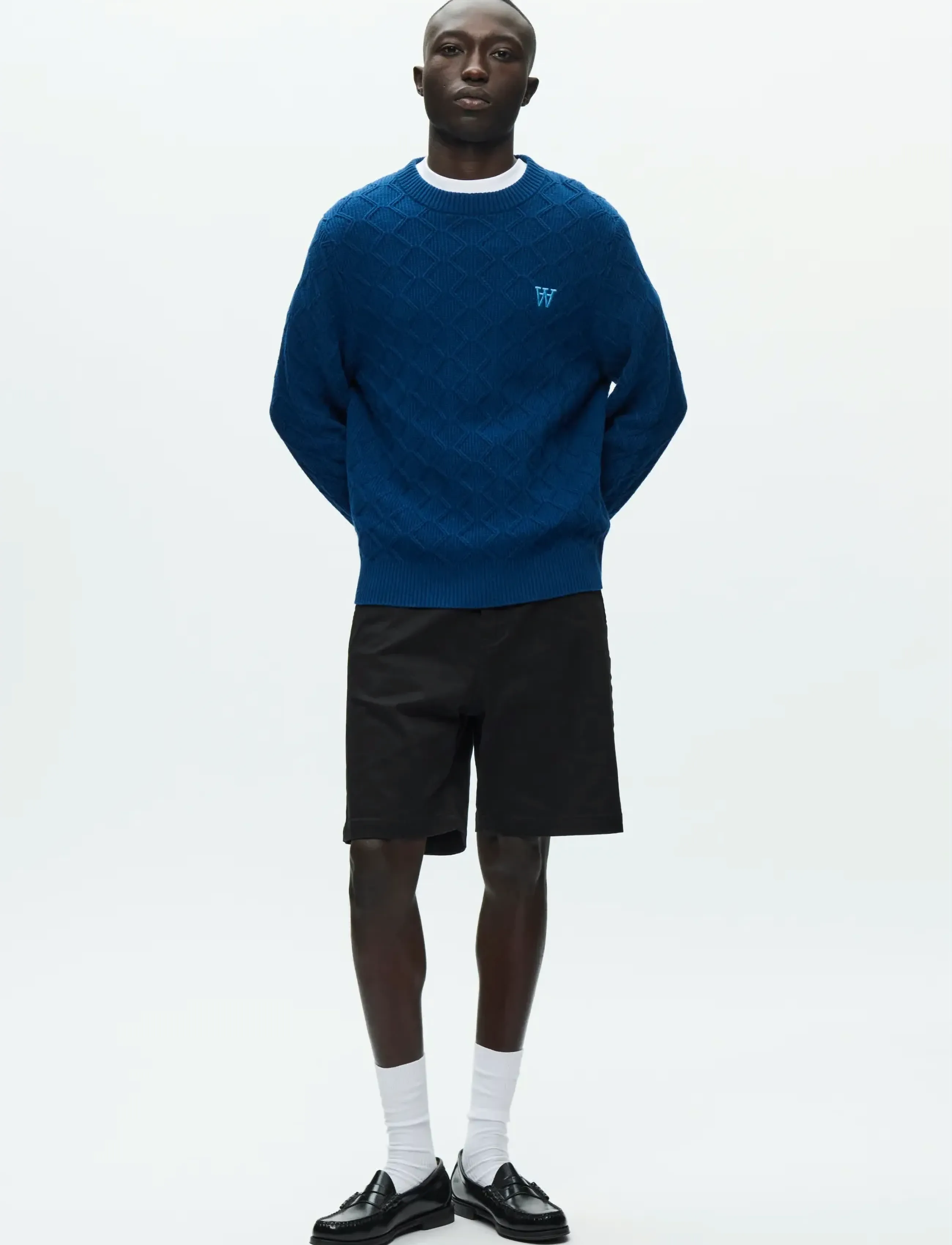 WOOD WOOD - WWLamin crew neck 25373 - rund hals - navy peony - 2