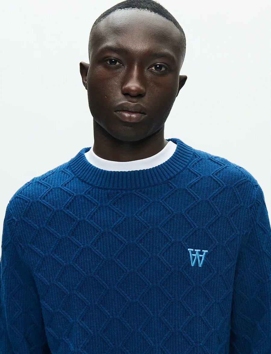 WOOD WOOD - WWLamin crew neck 25373 - round necks - navy peony - 4