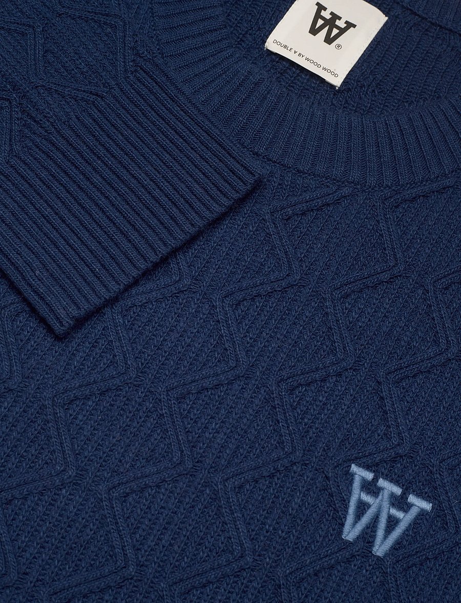 WOOD WOOD - WWLamin crew neck 25373 - round necks - navy peony - 5