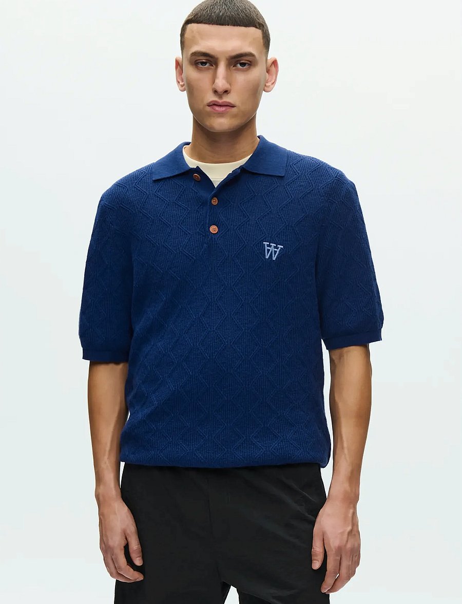 WOOD WOOD - WWLamin polo 25373 - lühikeste varrukatega polod - navy peony - 0
