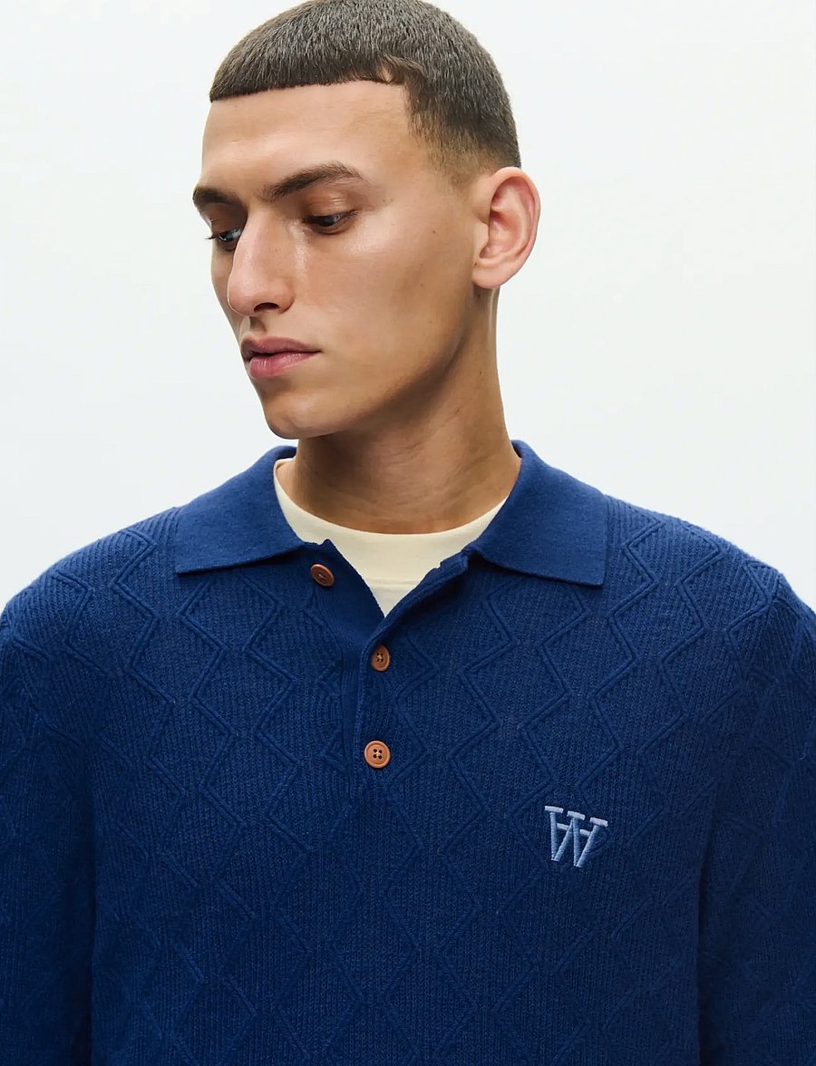 WOOD WOOD - WWLamin polo 25373 - lühikeste varrukatega polod - navy peony - 2