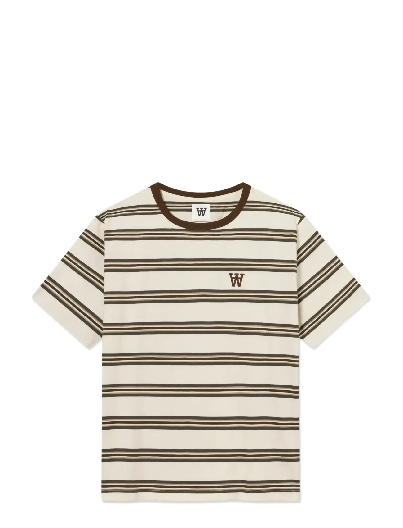 WOOD WOOD - WWEaston tee 25381 - kortærmede t-shirts - desert palm stripe - 1