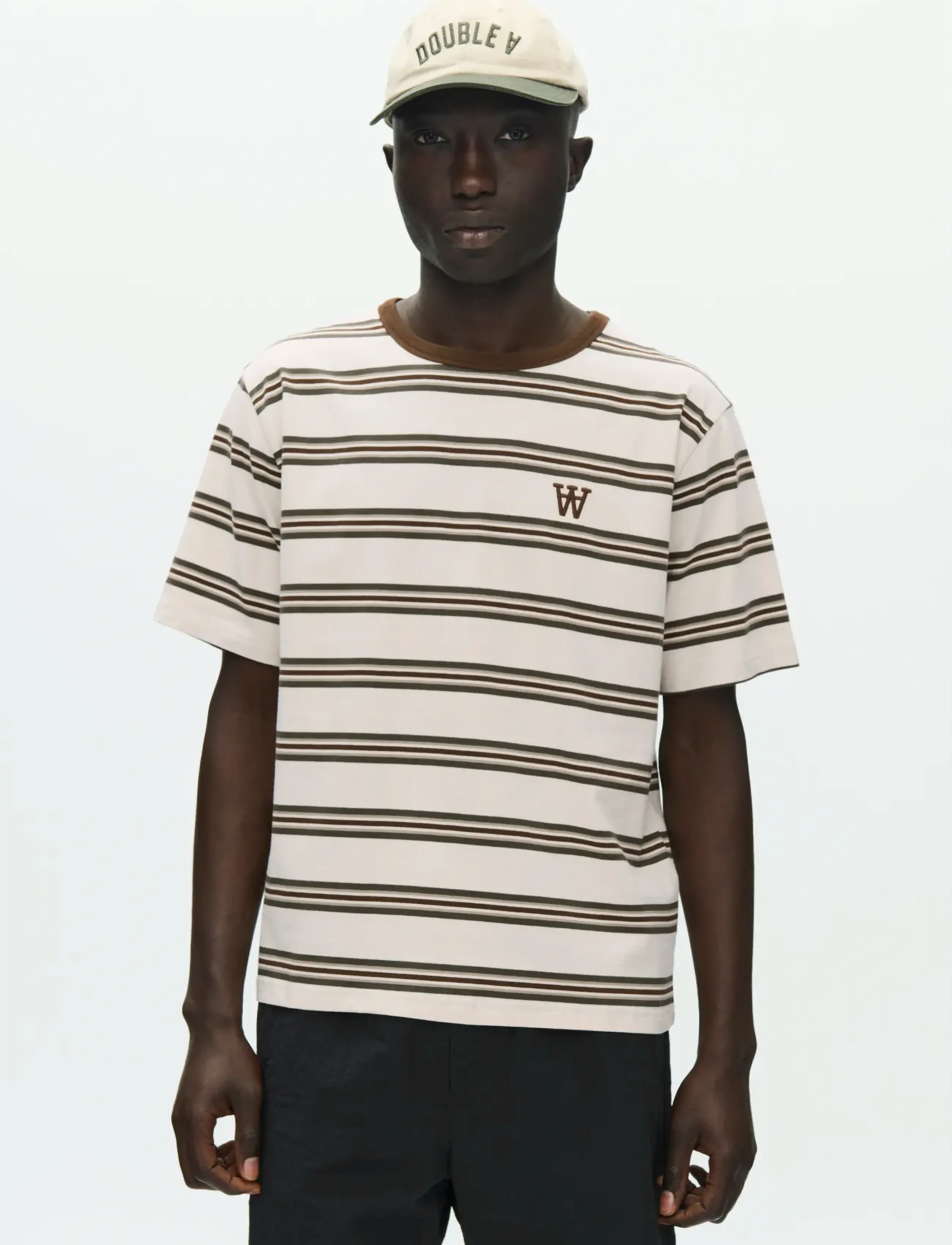 WOOD WOOD WWEaston tee 25381 - Kollektsioonid - DESERT PALM STRIPE / cream