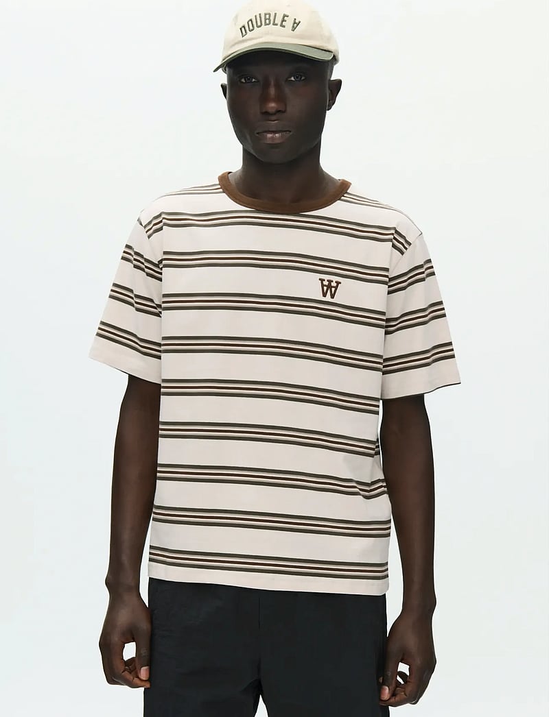 WOOD WOOD - WWEaston tee 25381 - kurzärmelig - desert palm stripe - 0