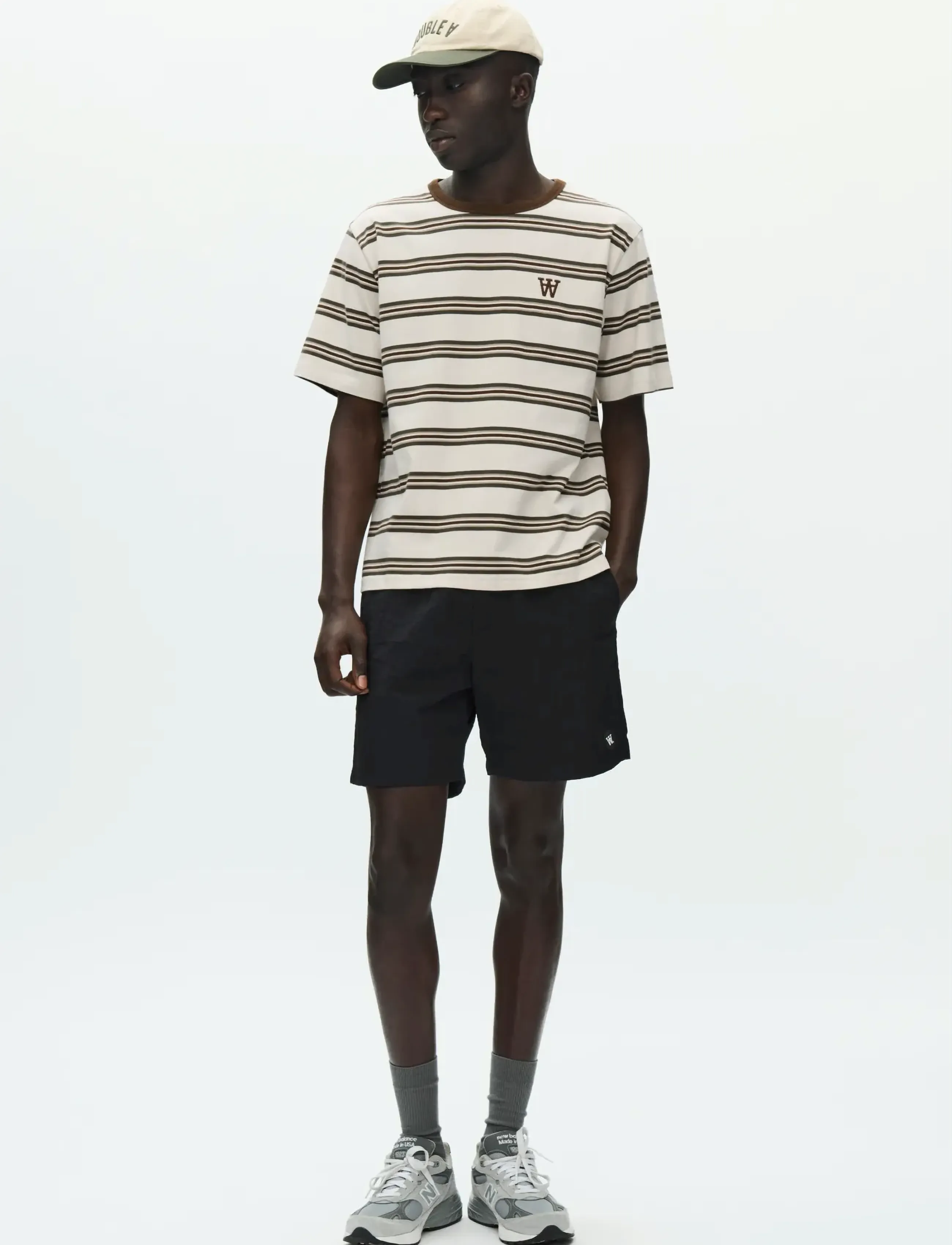 WOOD WOOD - WWEaston tee 25381 - kortærmede t-shirts - desert palm stripe - 3