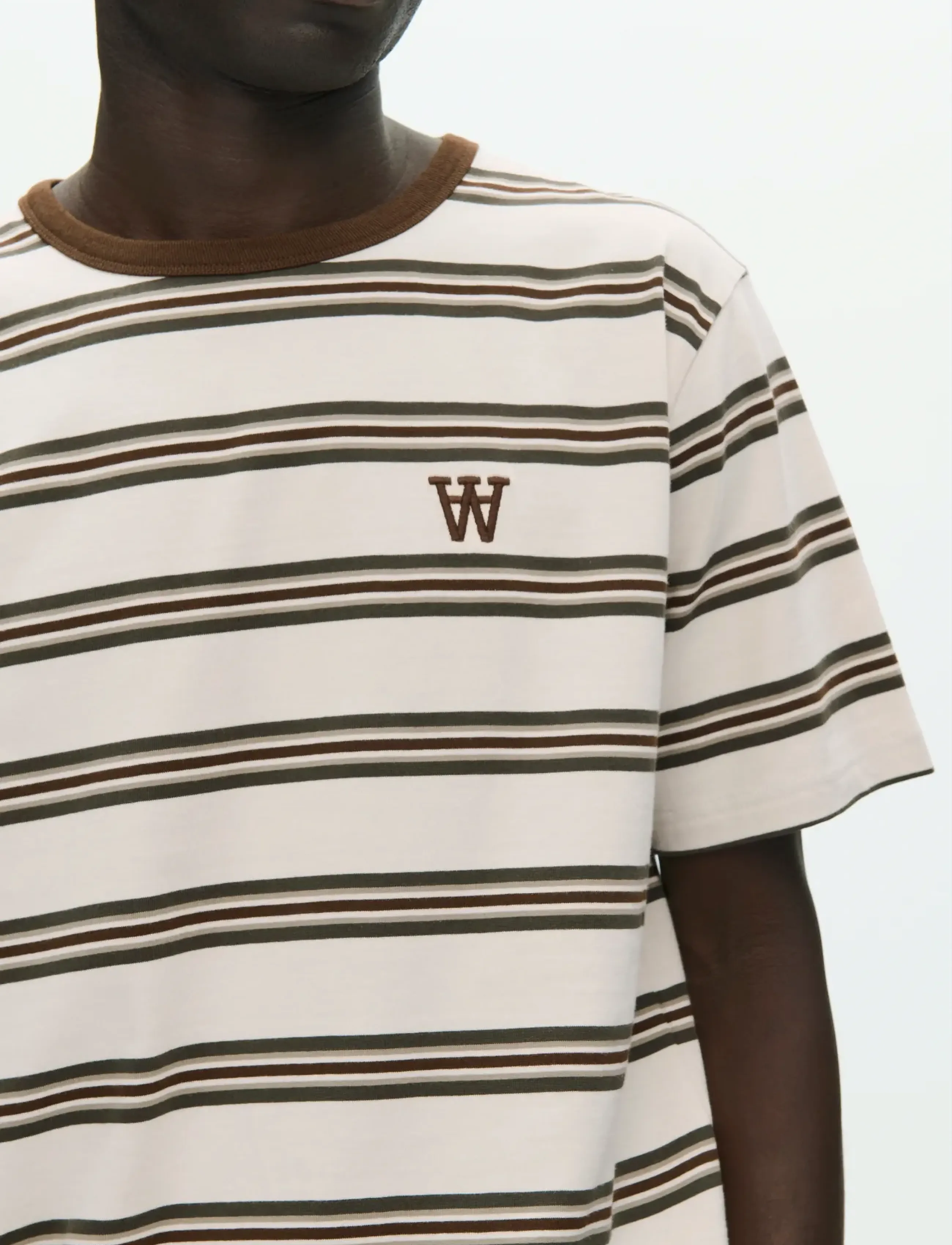 WOOD WOOD - WWEaston tee 25381 - kortærmede t-shirts - desert palm stripe - 4