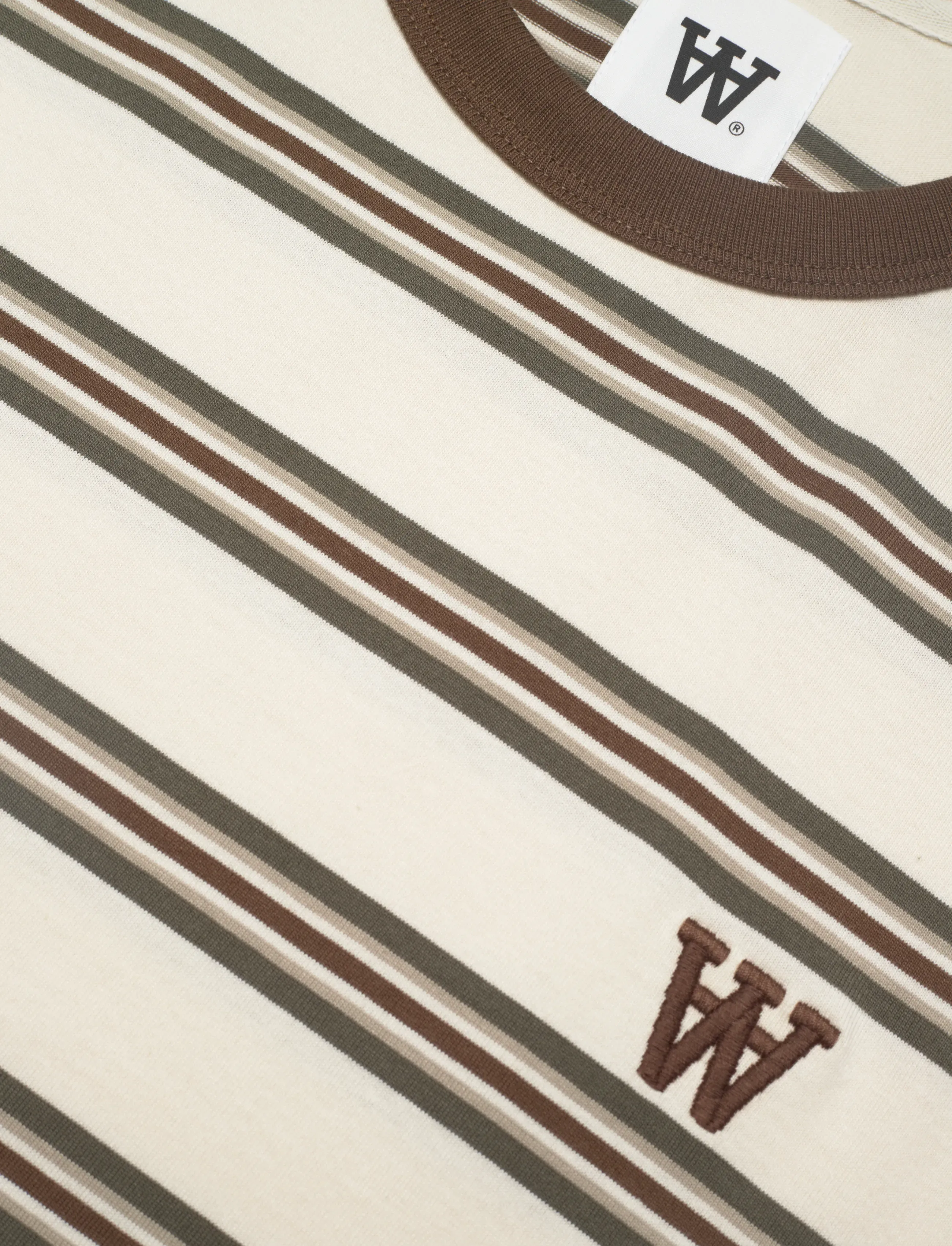 WOOD WOOD - WWEaston tee 25381 - kortærmede t-shirts - desert palm stripe - 5