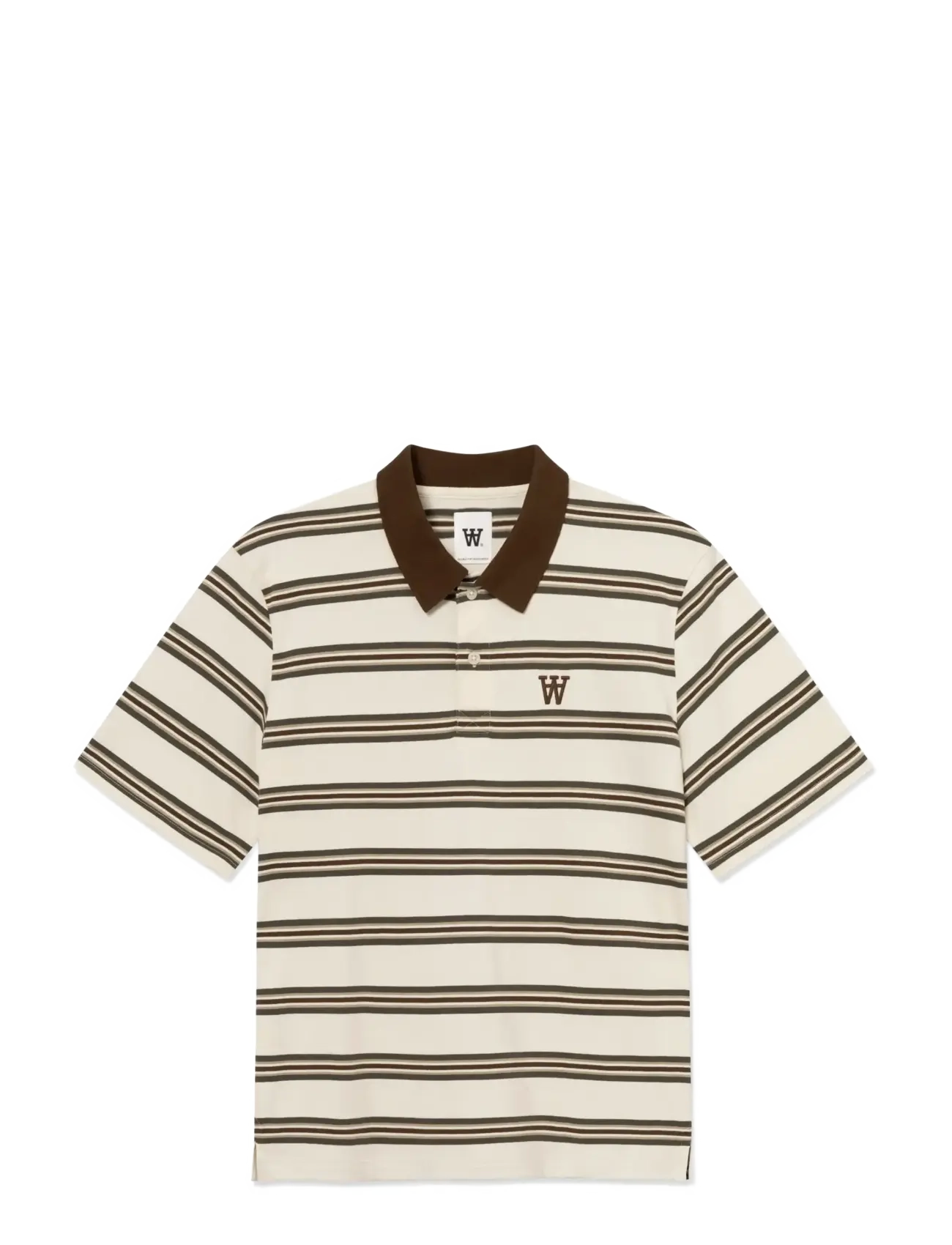 WOOD WOOD WWColton polo 25381 - Pikéer - DESERT PALM STRIPE / cream