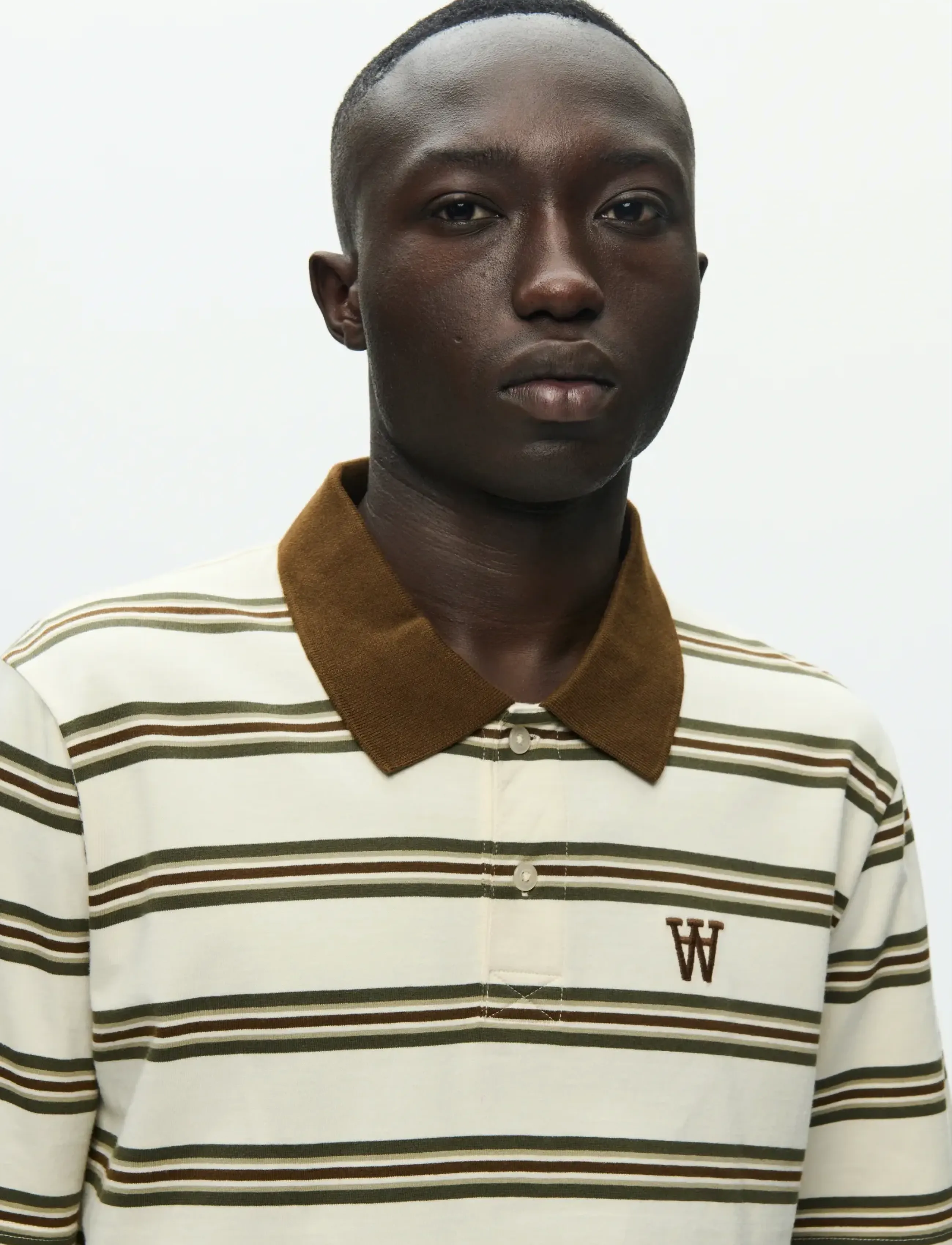 WOOD WOOD WWColton polo 25381 - Kollektsioonid - DESERT PALM STRIPE / cream