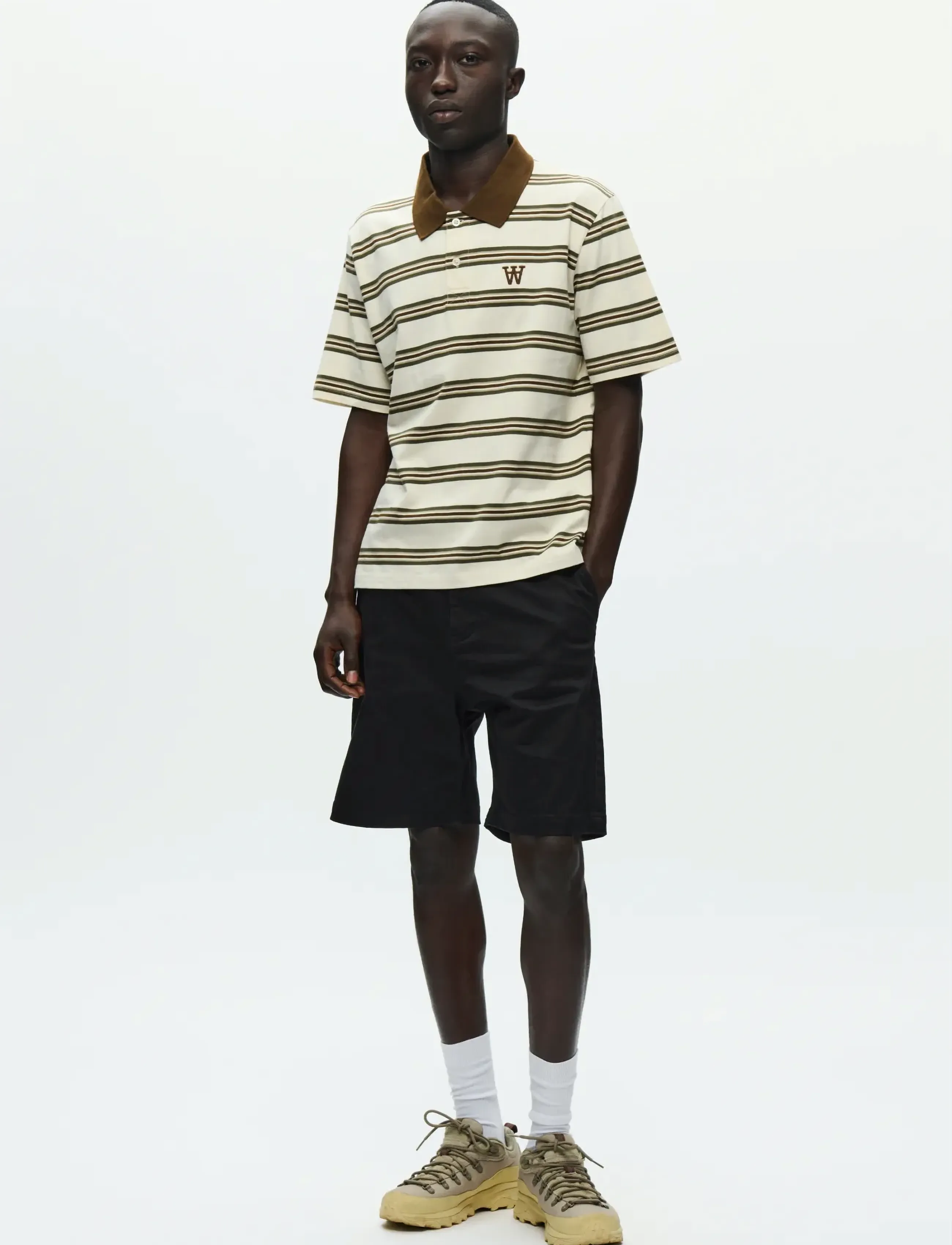 WOOD WOOD - WWColton polo 25381 - stutterma pólóbolir - desert palm stripe - 2