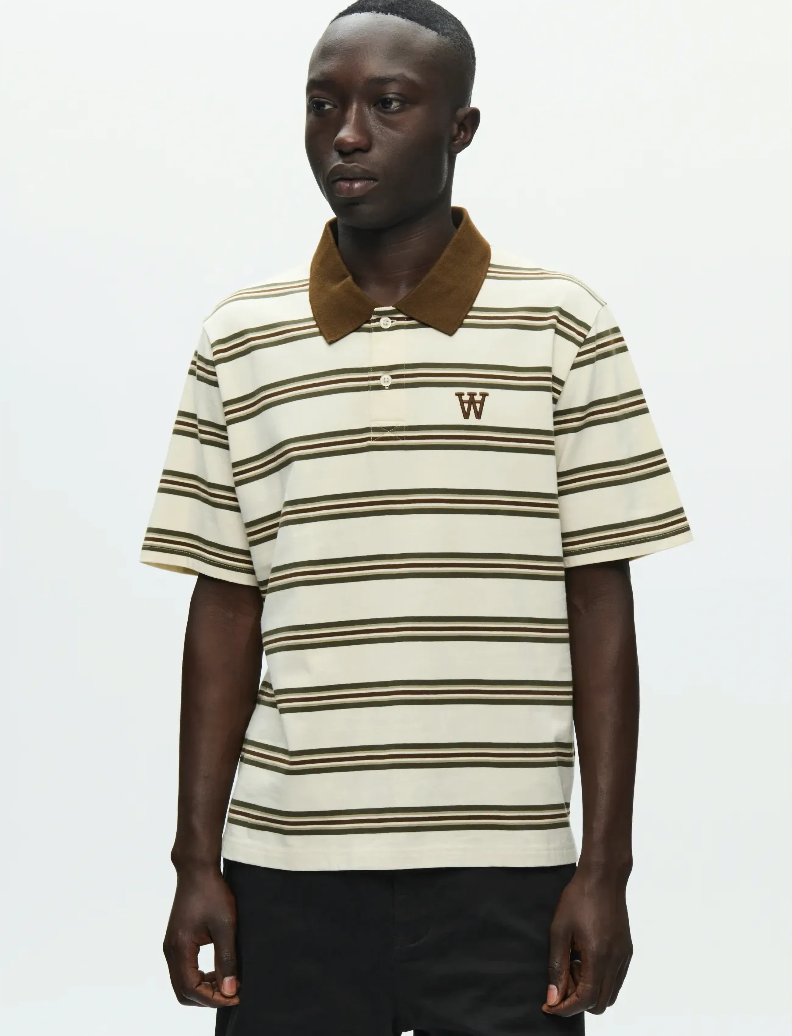 WOOD WOOD - WWColton polo 25381 - stutterma pólóbolir - desert palm stripe - 4