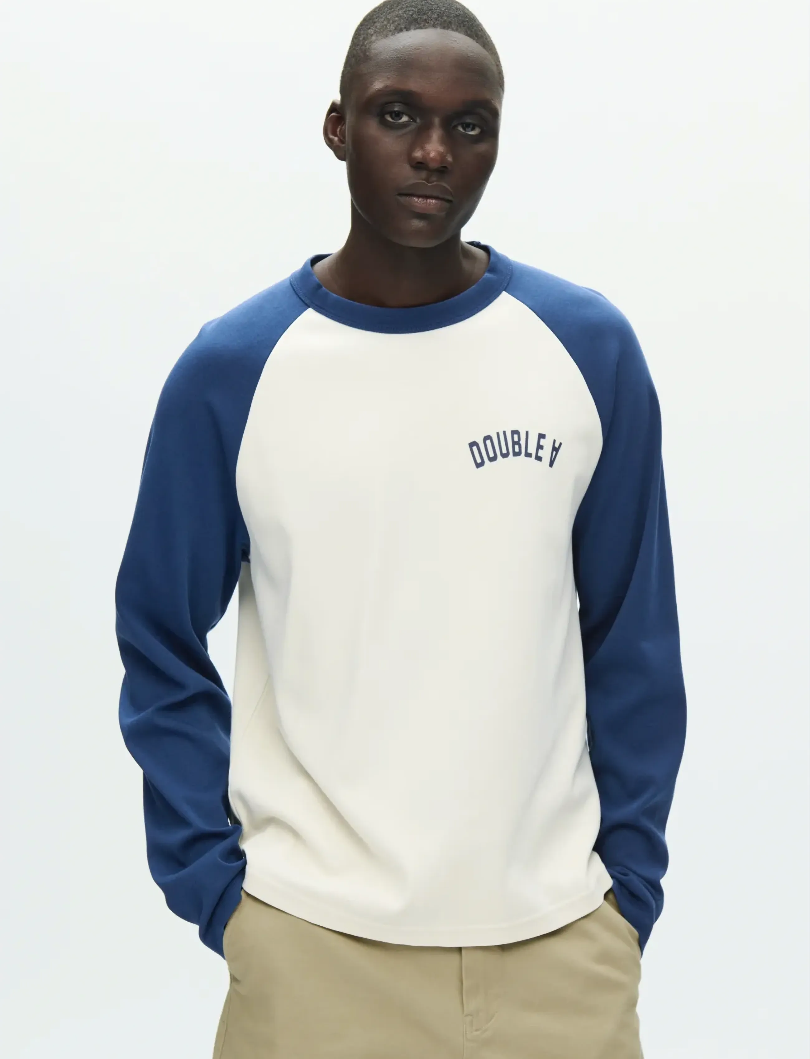 WOOD WOOD WWDiego LS tee 25214 - Odzież - NAVY PEONY / white