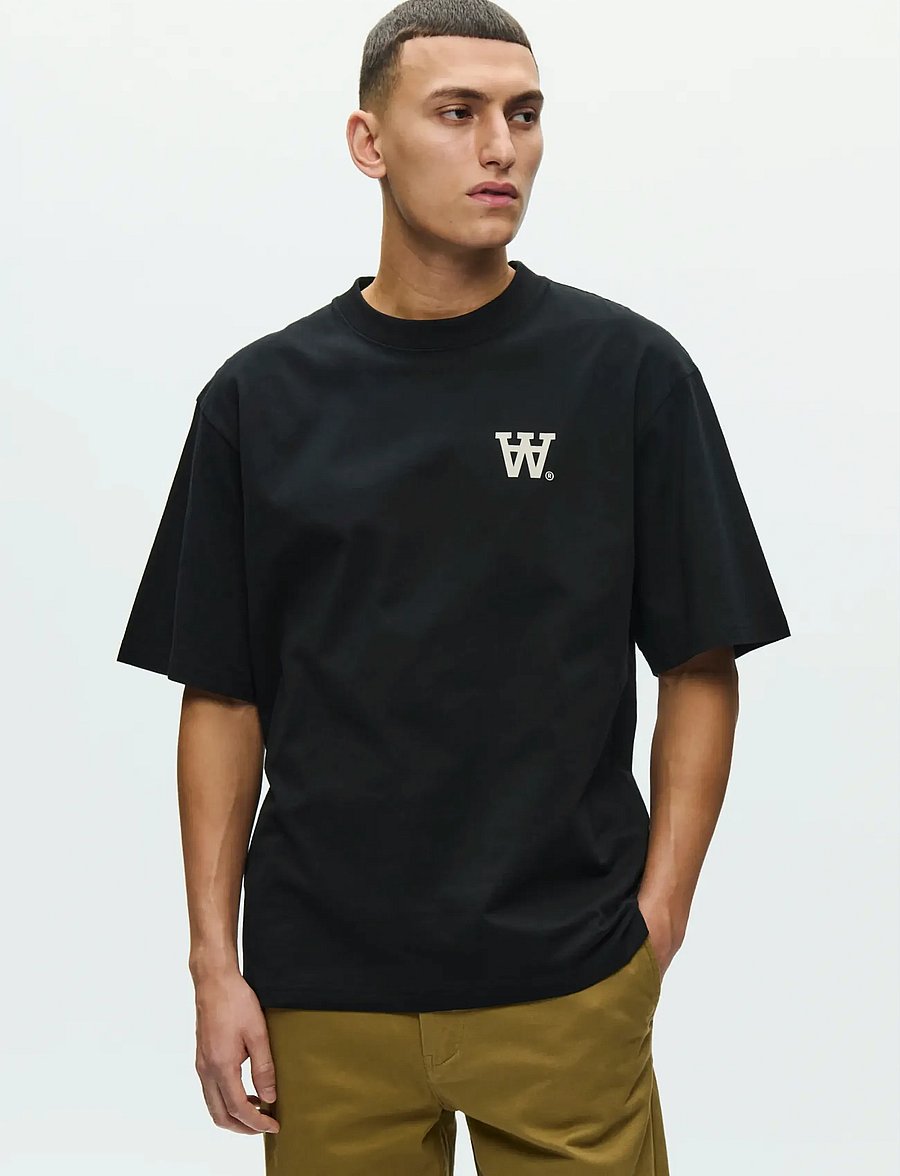 WOOD WOOD - WWLiam tee fence 25074 - kurzärmelige t-shirts - black - 0