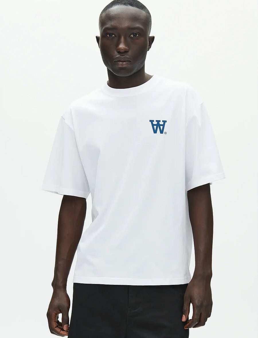 WOOD WOOD - WWLiam tee fence 25074 - kortärmade t-shirts - bright white - 0
