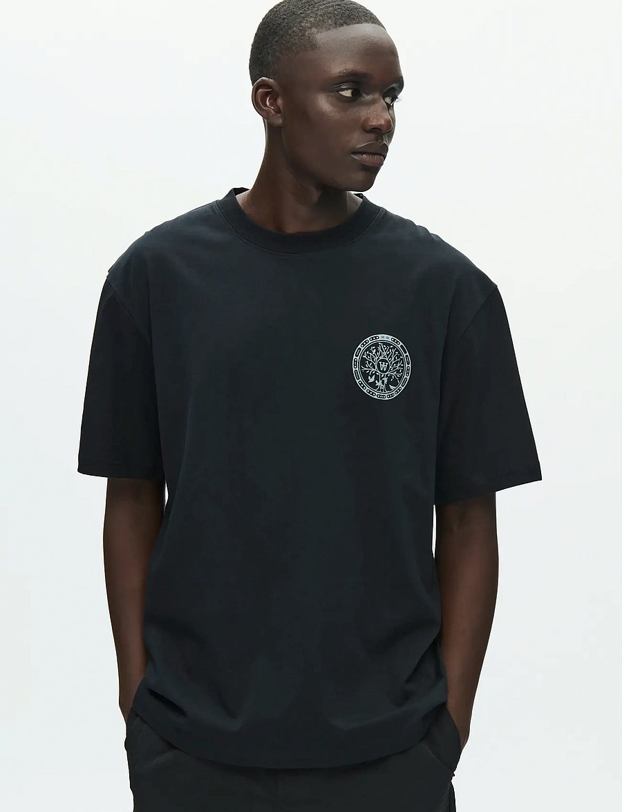 WOOD WOOD - WWLiam tee MH cover 25220 - kurzärmelige t-shirts - black - 0