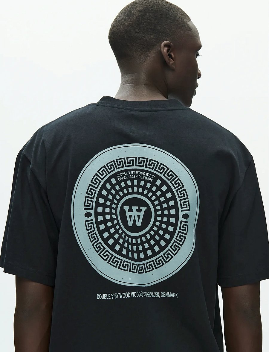 WOOD WOOD - WWLiam tee MH cover 25220 - kurzärmelige t-shirts - black - 4