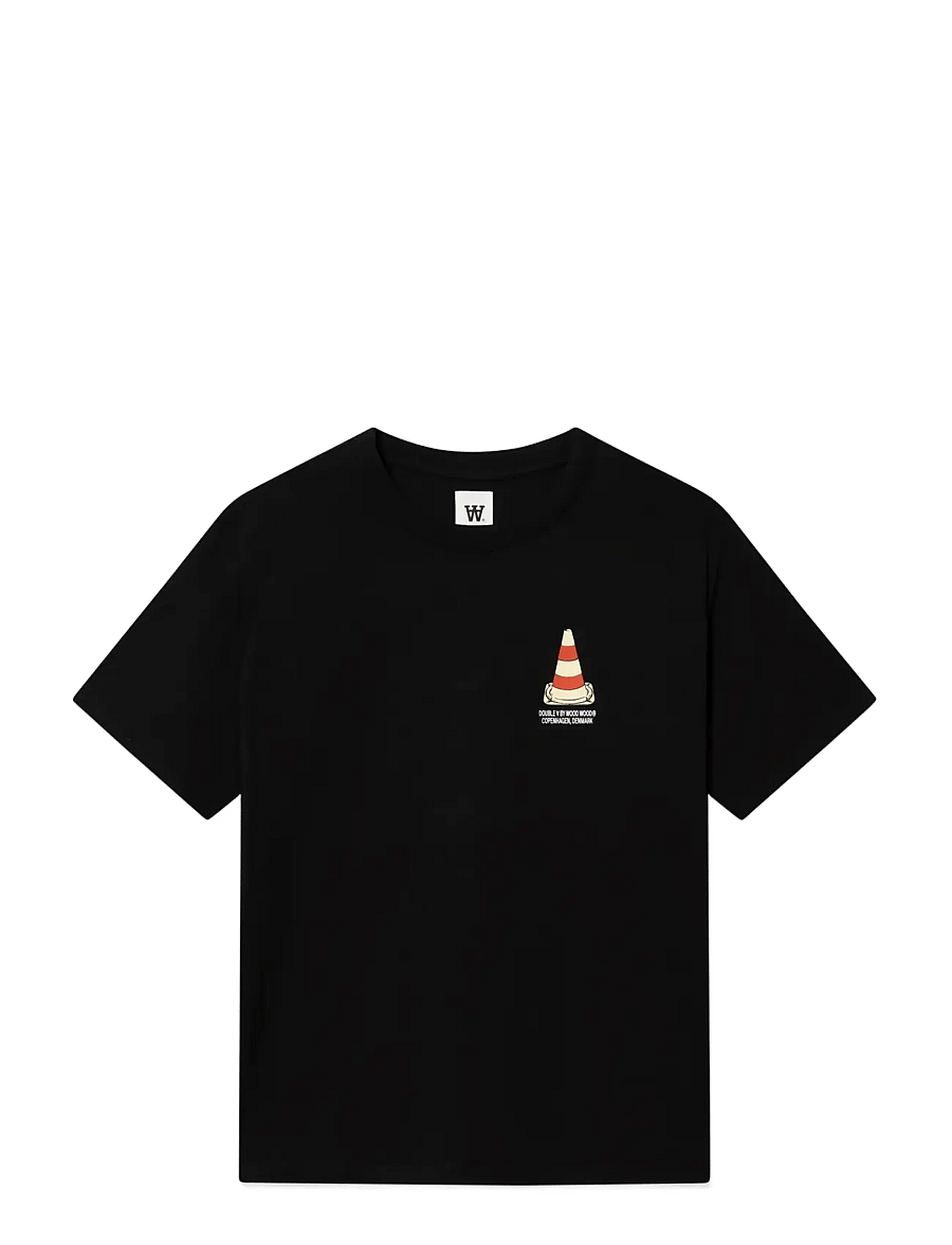 WOOD WOOD - WWAce tee cone 25220 - kortærmede t-shirts - black - 1