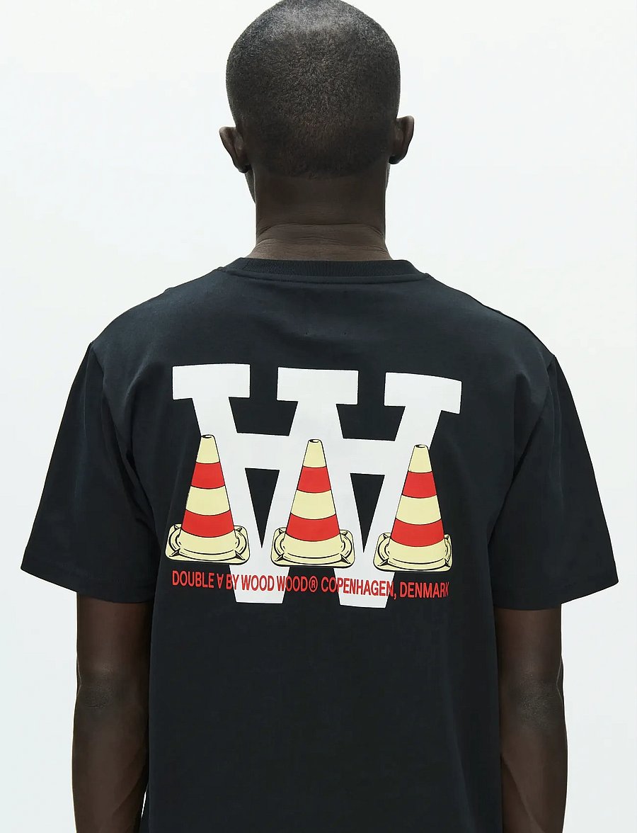 WOOD WOOD - WWAce tee cone 25220 - kortærmede t-shirts - black - 3