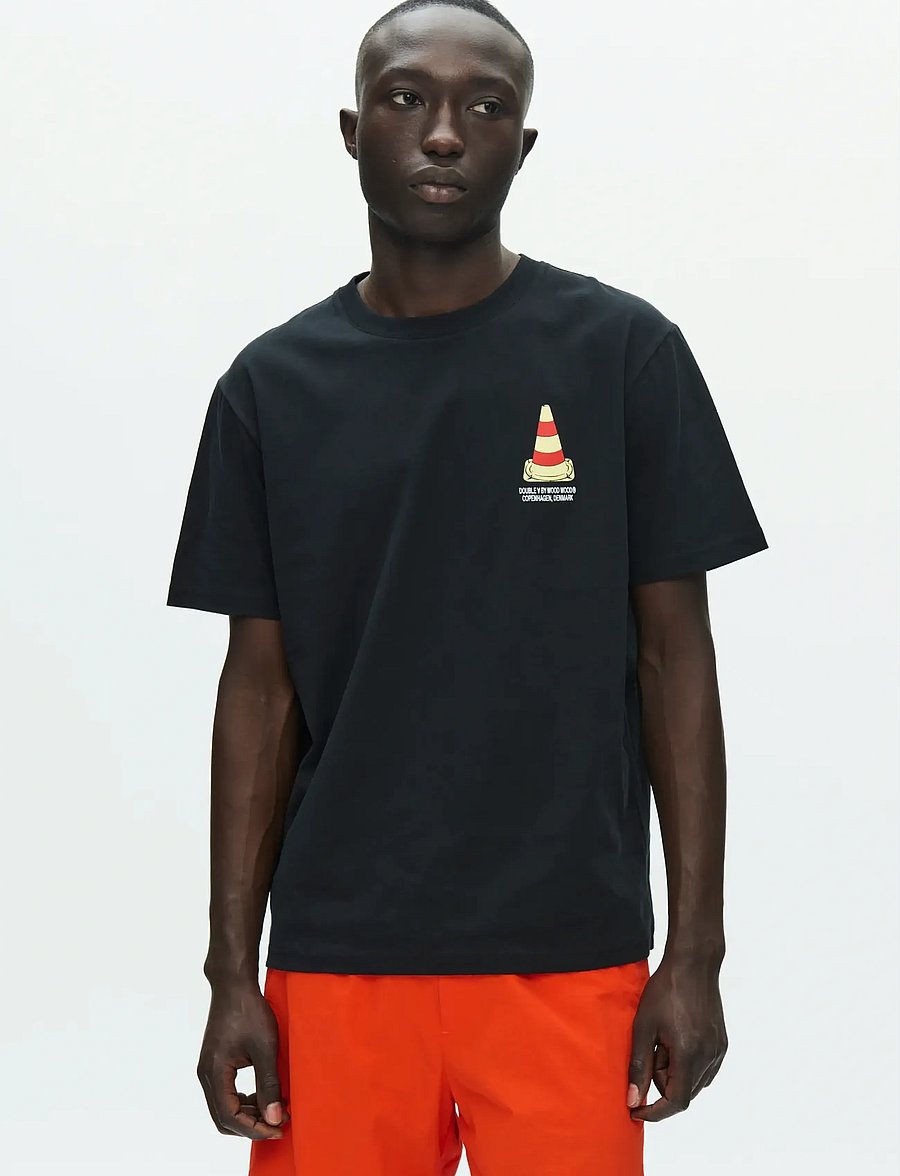 WOOD WOOD - WWAce tee cone 25220 - kortærmede t-shirts - black - 5