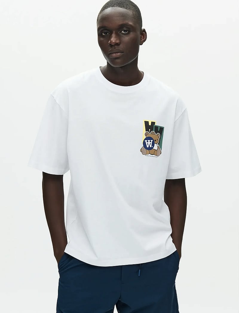 WOOD WOOD - WWLiam tee stickers 25074 - kurzärmelig - bright white - 0