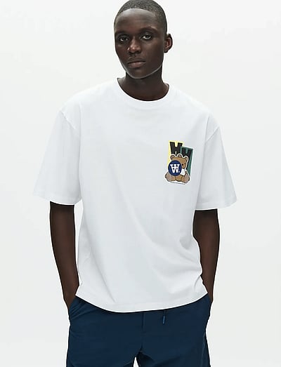 WOOD WOOD WWLiam tee stickers 25074 - Short-sleeved t-shirts - BRIGHT WHITE / white