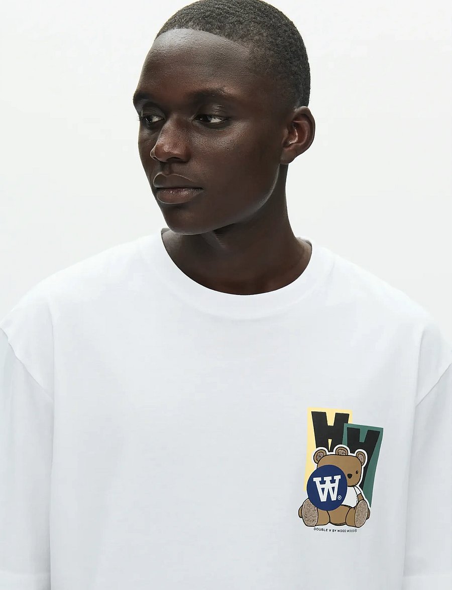 WOOD WOOD - WWLiam tee stickers 25074 - kurzärmelige t-shirts - bright white - 5