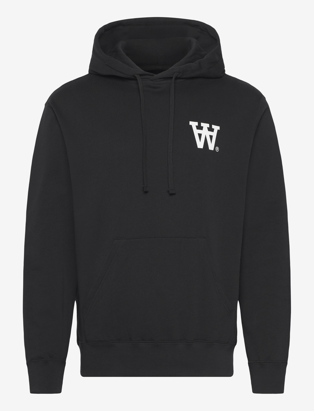 WOOD WOOD - WWCass AA print hoodie 25219 - hættetrøjer - black - 1