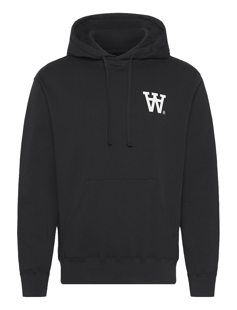 WOOD WOOD - WWCass AA print hoodie 25219 - hættetrøjer - black - 1