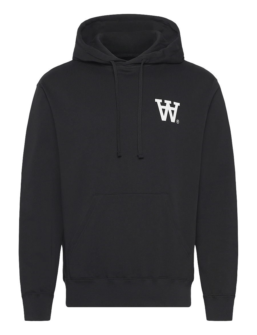 WOOD WOOD - WWCass AA print hoodie 25219 - kapuzenpullover - black - 1