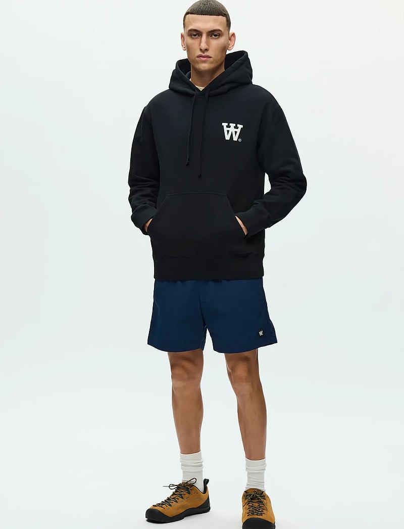 WOOD WOOD - WWCass AA print hoodie 25219 - hættetrøjer - black - 4