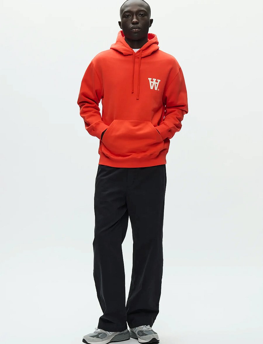 WOOD WOOD - WWCass AA print hoodie 25219 - kapuzenpullover - poinciana - 3