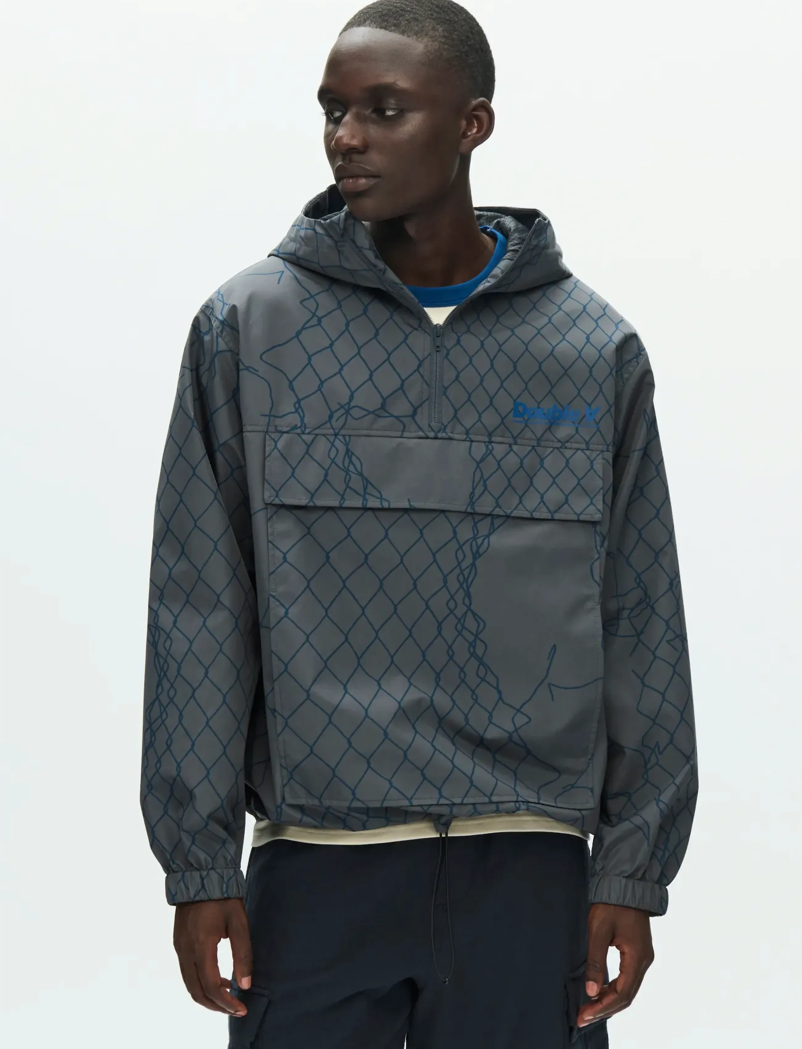 WOOD WOOD WWKimbo anorak 25401 - Overtøj - NAVY PEONY / grey